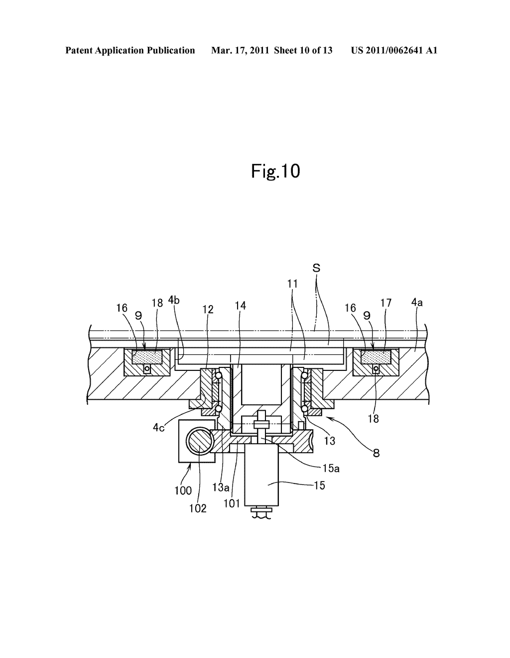 STAGE EQUIPPED WITH ALIGNMENT FUNCTION, PROCESSING APPARATUS HAVING THE STAGE EQUIPPED WITH ALIGNMENT FUNCTION, AND METHOD OF ALIGNING SUBSTRATE - diagram, schematic, and image 11