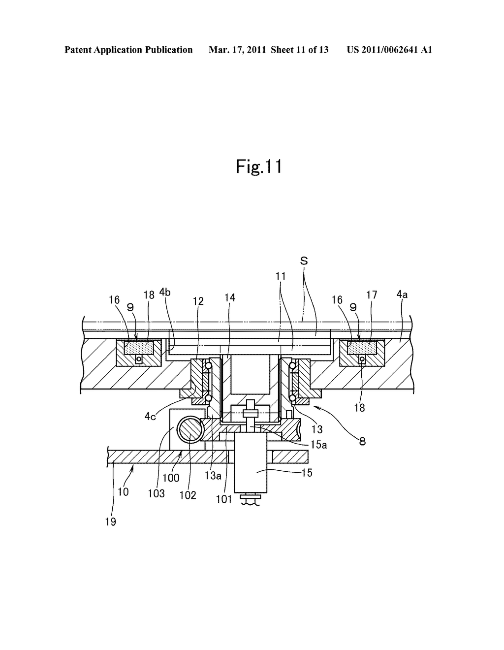 STAGE EQUIPPED WITH ALIGNMENT FUNCTION, PROCESSING APPARATUS HAVING THE STAGE EQUIPPED WITH ALIGNMENT FUNCTION, AND METHOD OF ALIGNING SUBSTRATE - diagram, schematic, and image 12