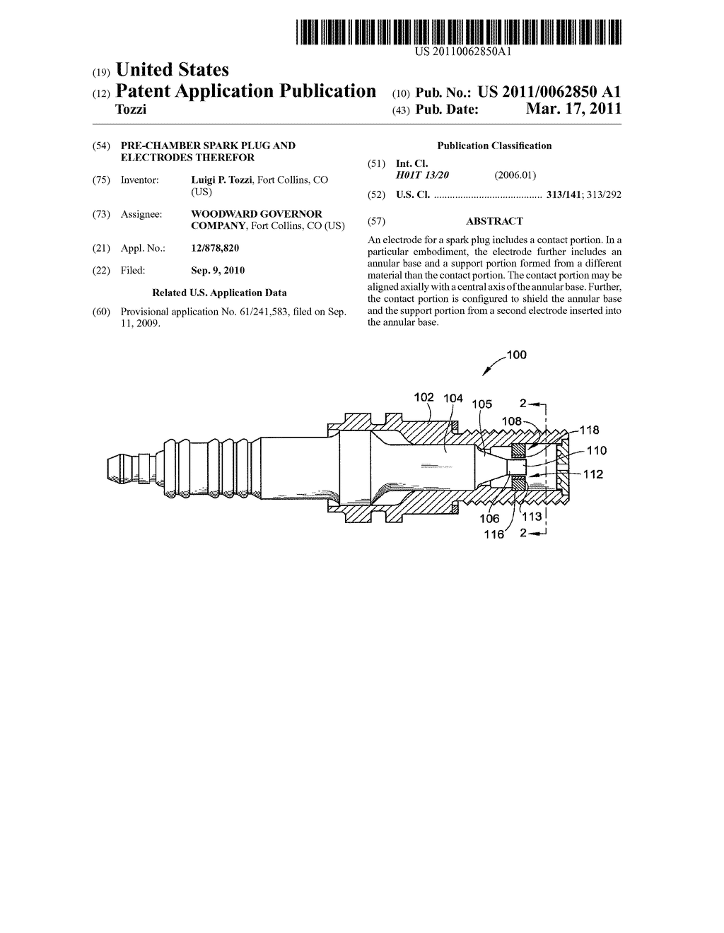 Pre-Chamber Spark Plug and Electrodes Therefor - diagram, schematic, and image 01