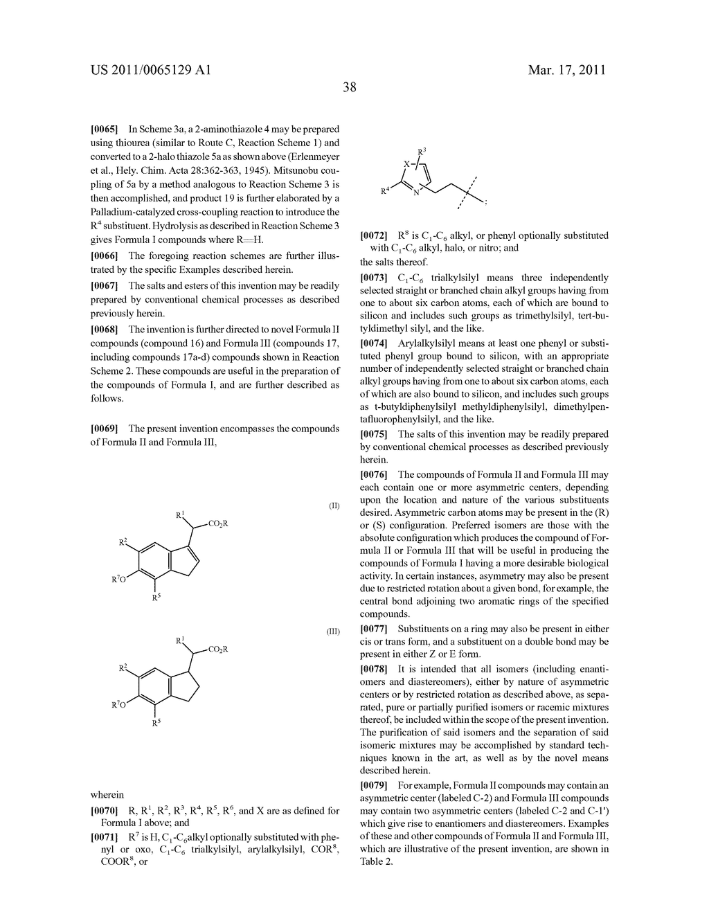 INDANE ACETIC ACID DERIVATIVES AND THEIR USE AS PHARMACEUTICAL AGENTS, INTERMEDIATES, AND METHOD OF PREPARATION - diagram, schematic, and image 39