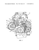 Engine Accessory Drive With Belt Tensioner and Same Plane Idler diagram and image