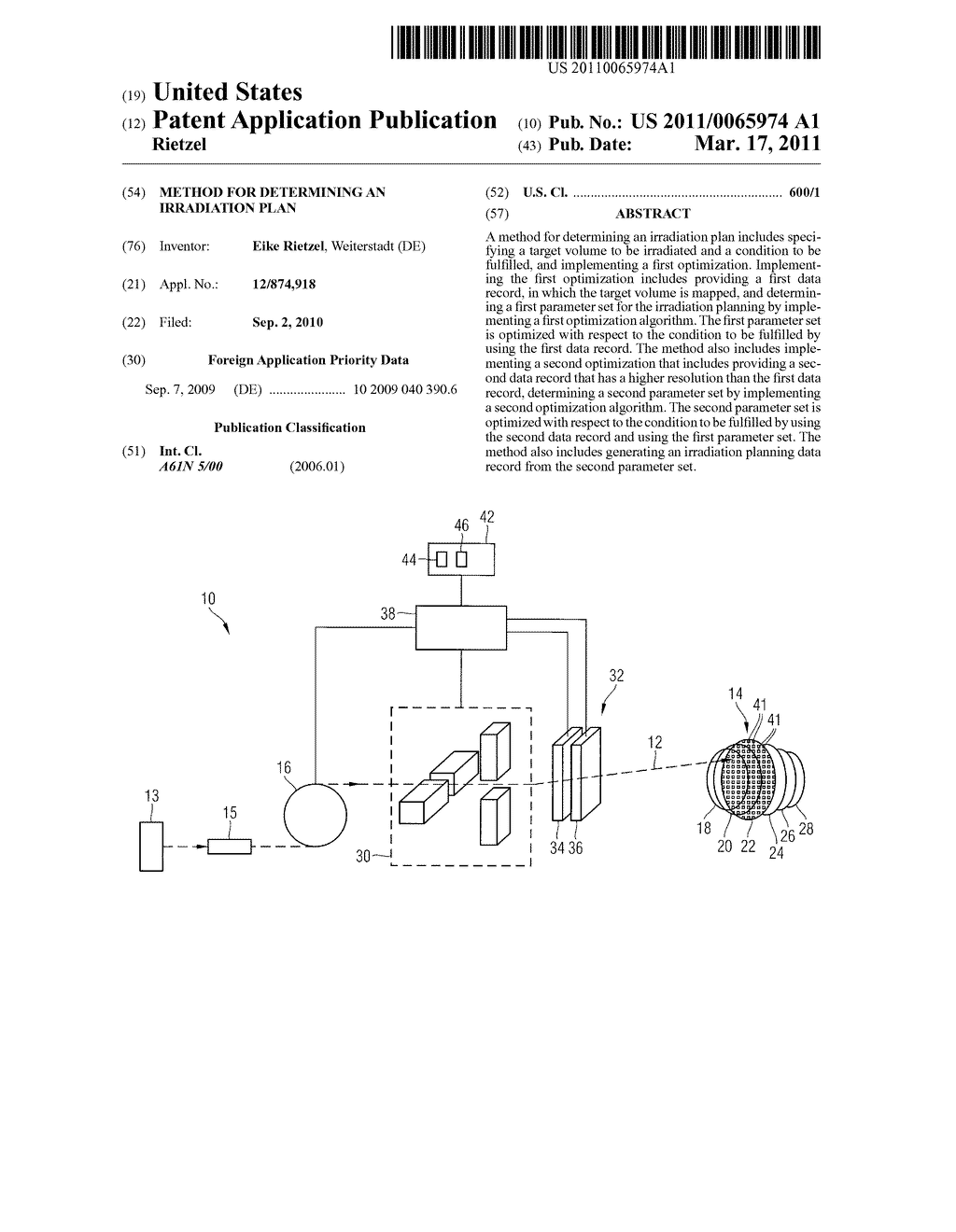 METHOD FOR DETERMINING AN IRRADIATION PLAN - diagram, schematic, and image 01