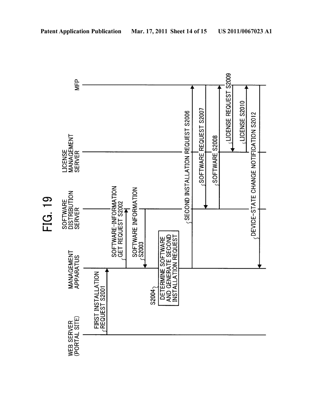 SOFTWARE MANAGEMENT APPARATUS, SOFTWARE DISTRIBUTION SERVER, SOFTWARE DISTRIBUTION SYSTEM, AND SOFTWARE INSTALLATION METHOD - diagram, schematic, and image 15