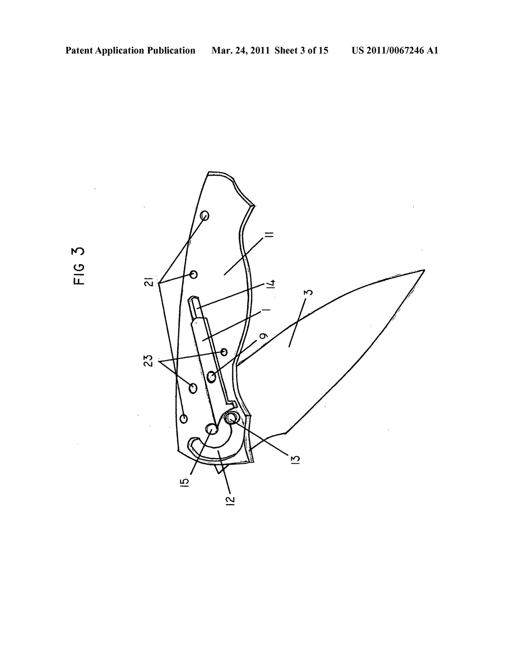 Linear slide action mechanical folding knife opening mechanism - diagram, schematic, and image 04