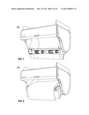 ENGAGING AND DISPLACING DRIVEN ROLLER OF TOWELING DISPENSER BY CLOSING LOADING DOOR diagram and image