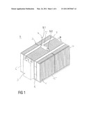 Battery with a plurality of flat cells forming a cell assembly diagram and image