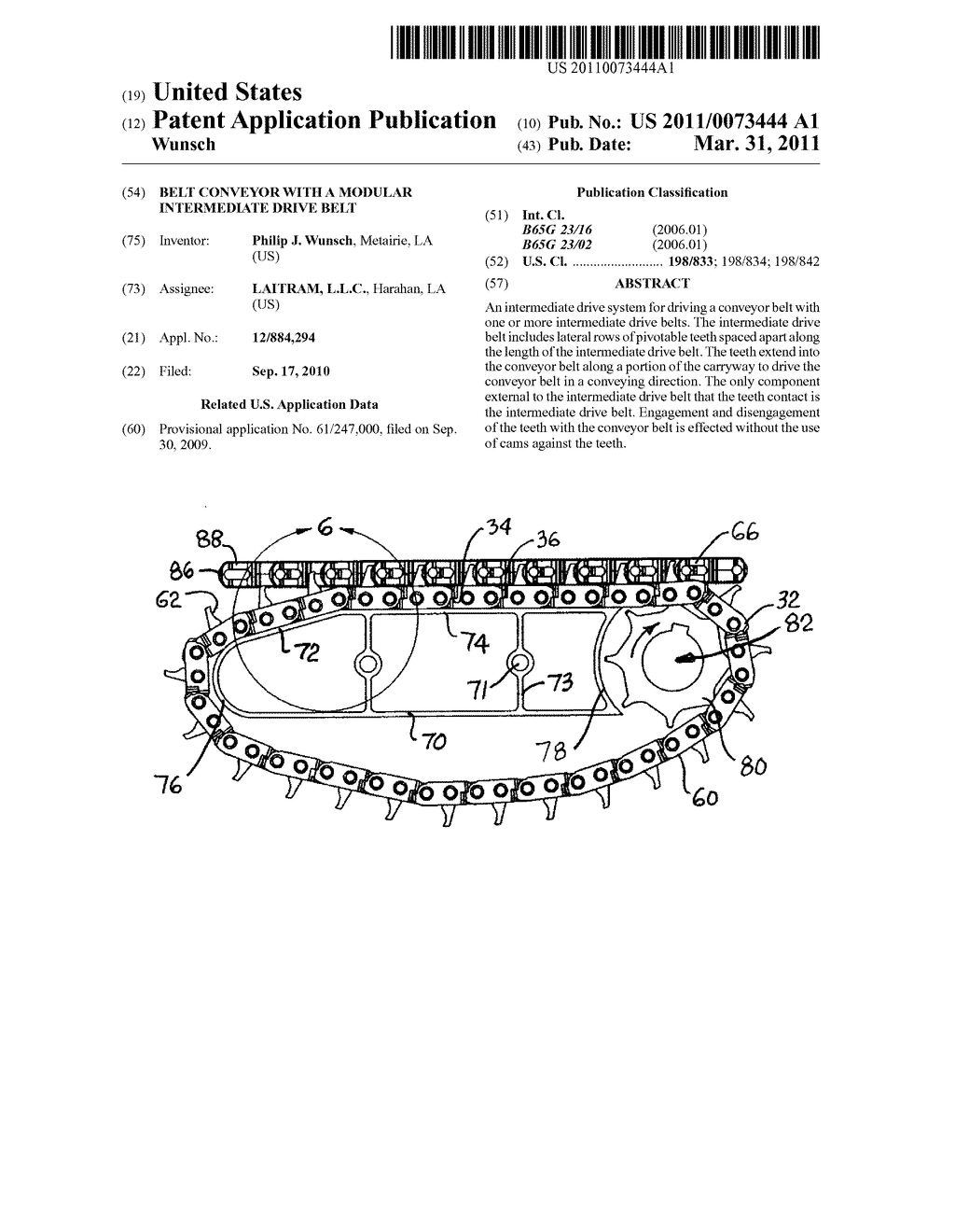 BELT CONVEYOR WITH A MODULAR INTERMEDIATE DRIVE BELT - diagram, schematic, and image 01