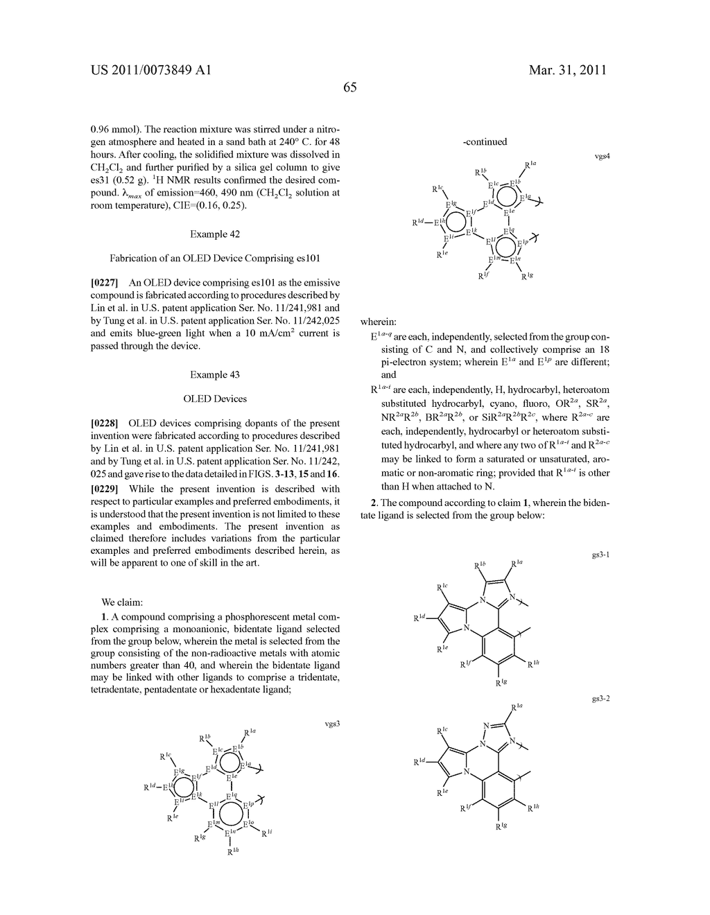 METAL COMPLEXES OF CYCLOMETALLATED IMIDAZO[1,2-f ]PHENANTHRIDINE AND DIIMIDAZO[1,2-a:1',2'-c ]QUNIAZOLINE LIGANDS AND ISOELECTRONIC AND BENZANNULATED ANALOGS THEREOF - diagram, schematic, and image 81