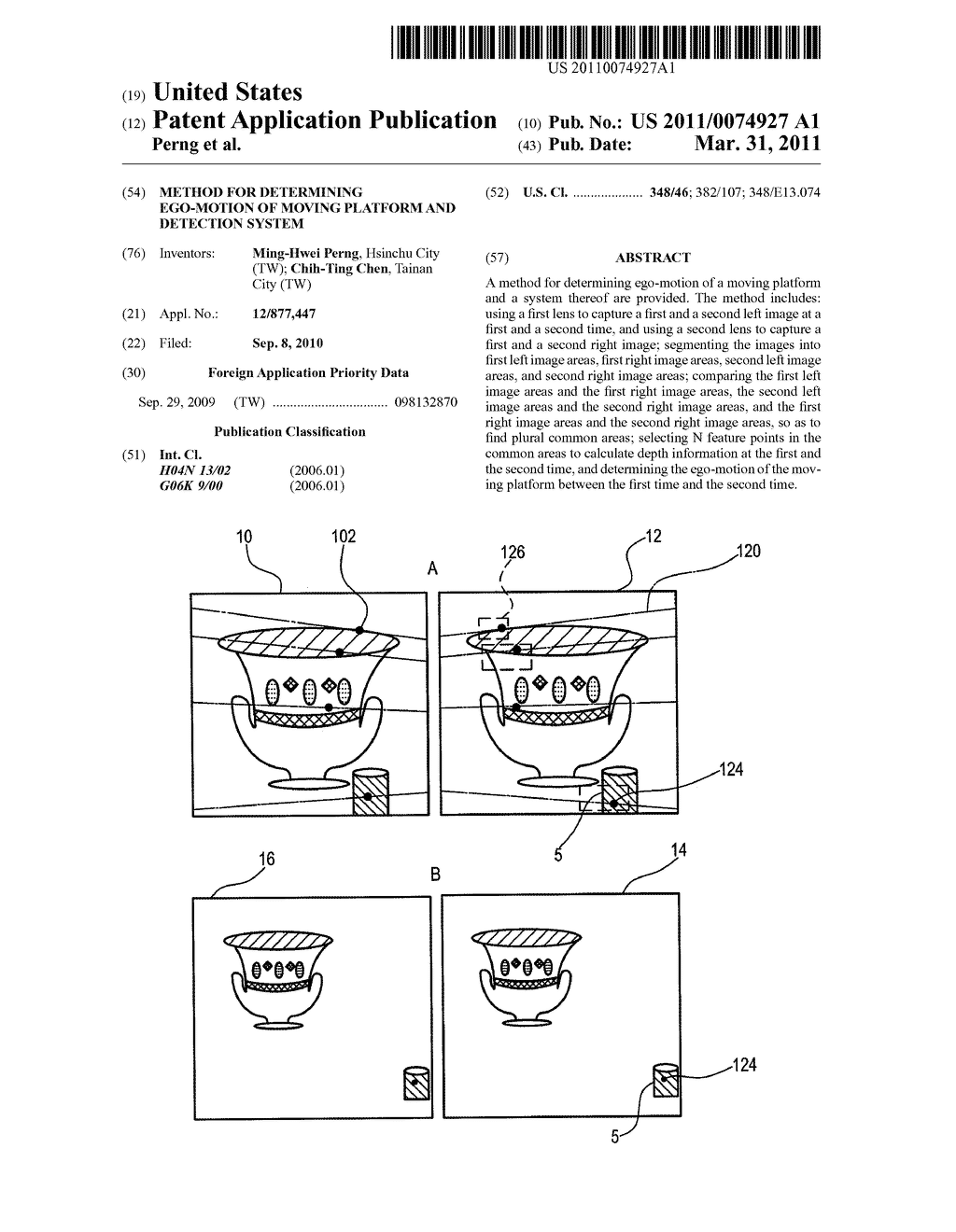 METHOD FOR DETERMINING EGO-MOTION OF MOVING PLATFORM AND DETECTION SYSTEM - diagram, schematic, and image 01