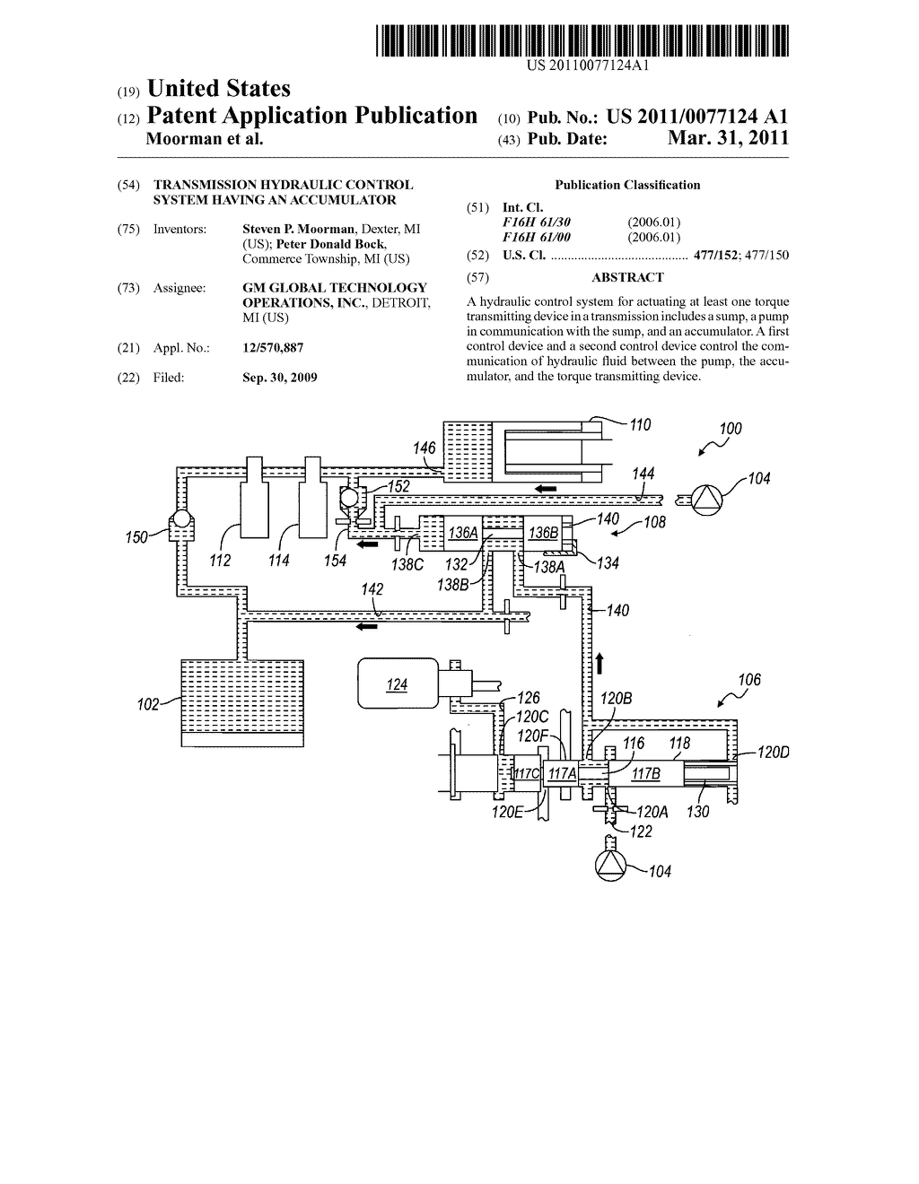 TRANSMISSION HYDRAULIC CONTROL SYSTEM HAVING AN ACCUMULATOR - diagram, schematic, and image 01