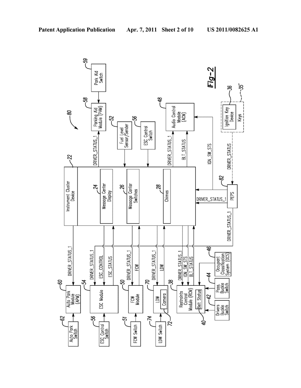 SYSTEM AND METHOD FOR CONTROLLING ONE OR MORE VEHICLE FEATURES BASED ON DRIVER STATUS - diagram, schematic, and image 03
