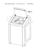 Constructive device introduced into a lid applied to the drum of a washing machine diagram and image