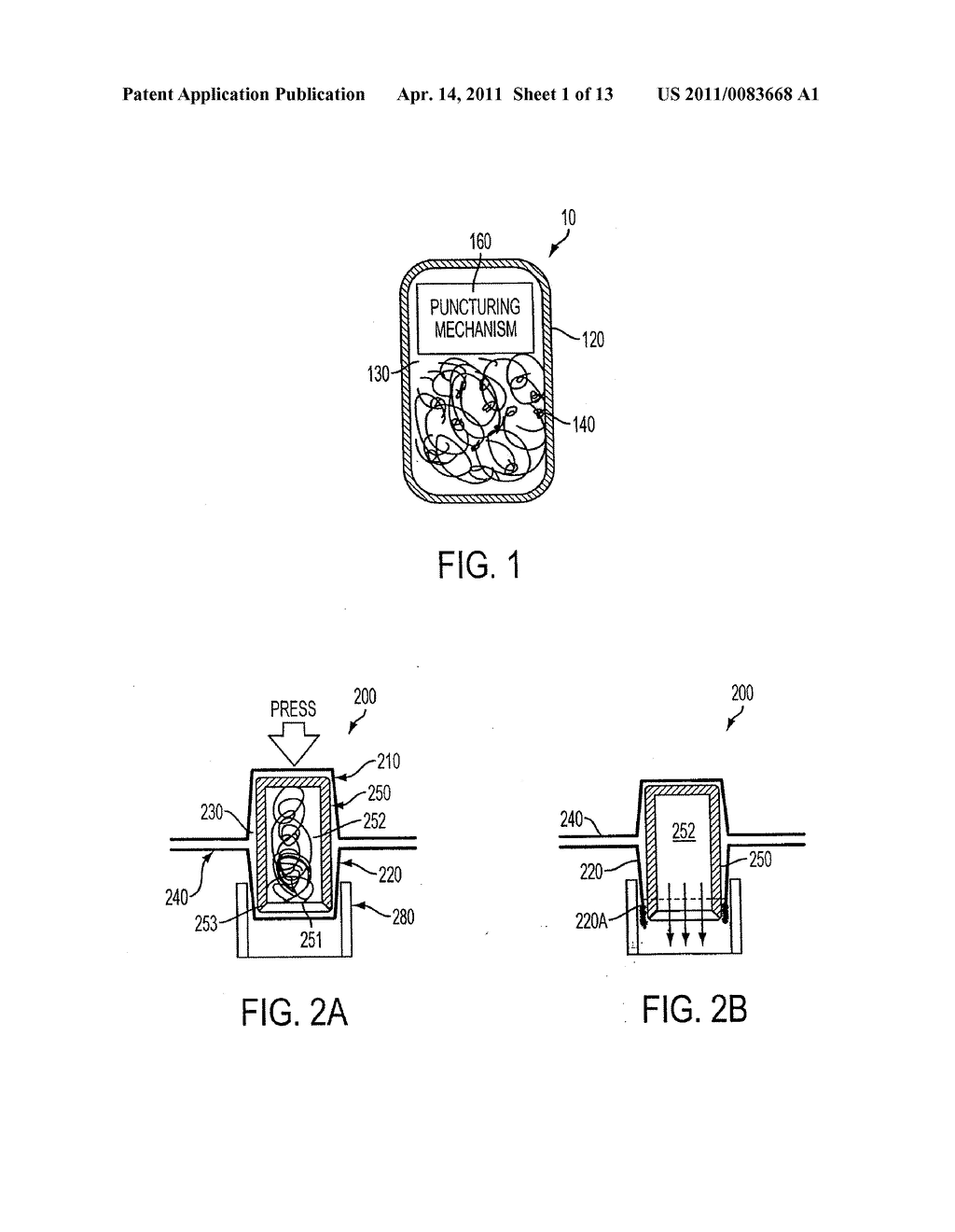 SEALED CAPSULE INCLUDING AN INTEGRATED PUNCTURING MECHANISM - diagram, schematic, and image 02