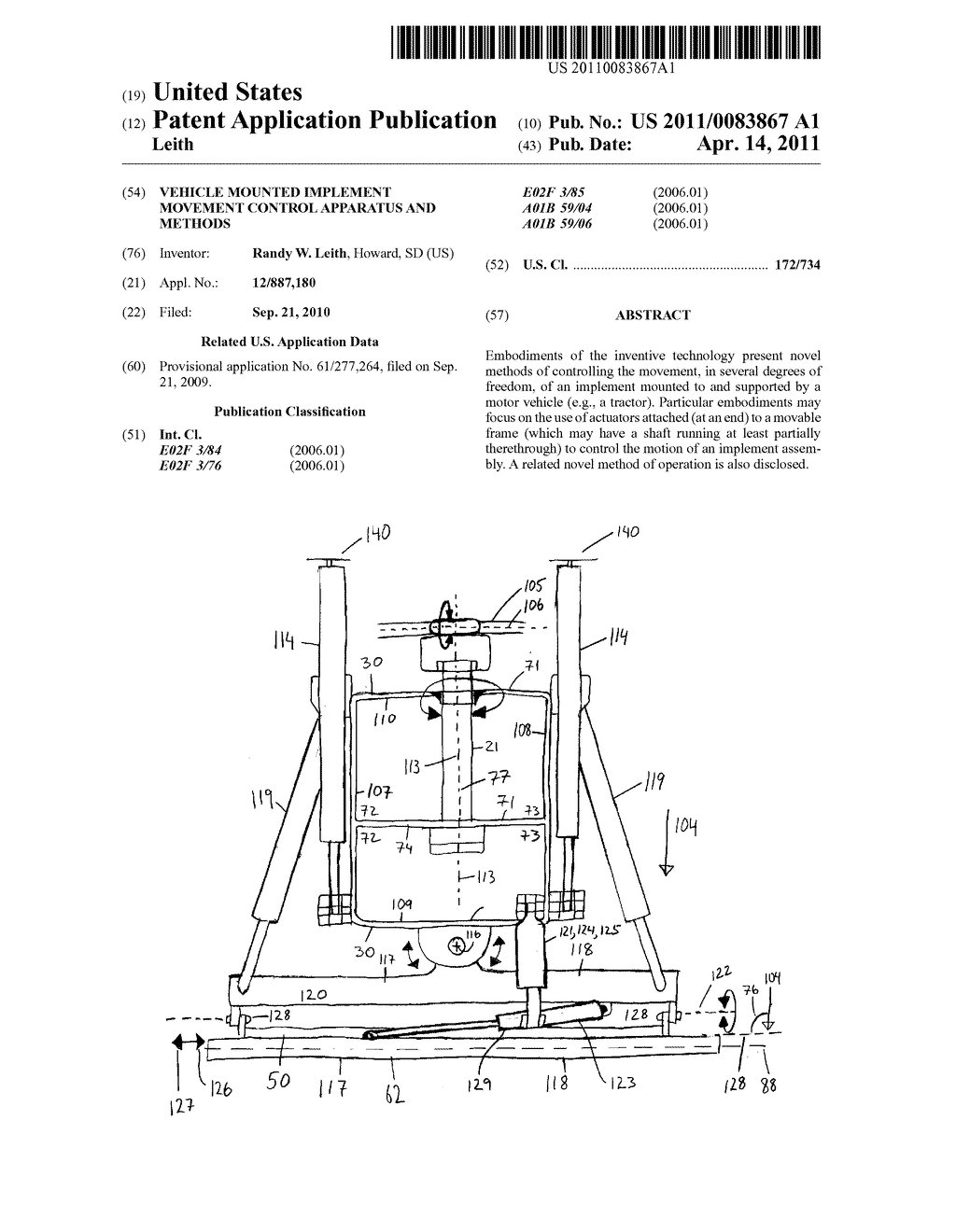 Vehicle Mounted Implement Movement Control Apparatus and Methods - diagram, schematic, and image 01
