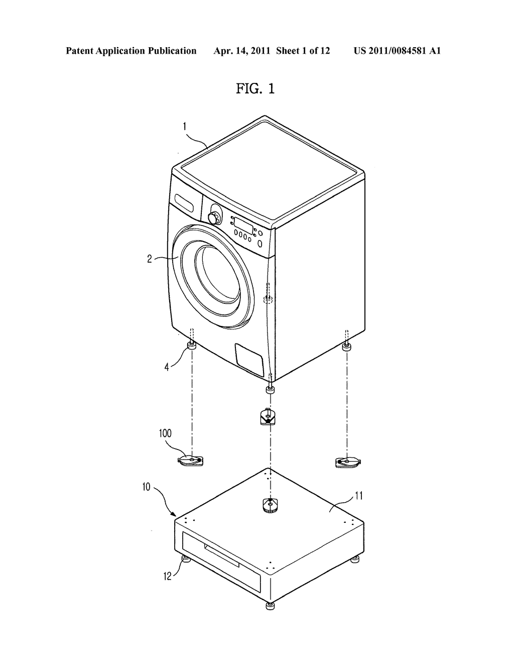 Supporting device and washing machine having the same - diagram, schematic, and image 02