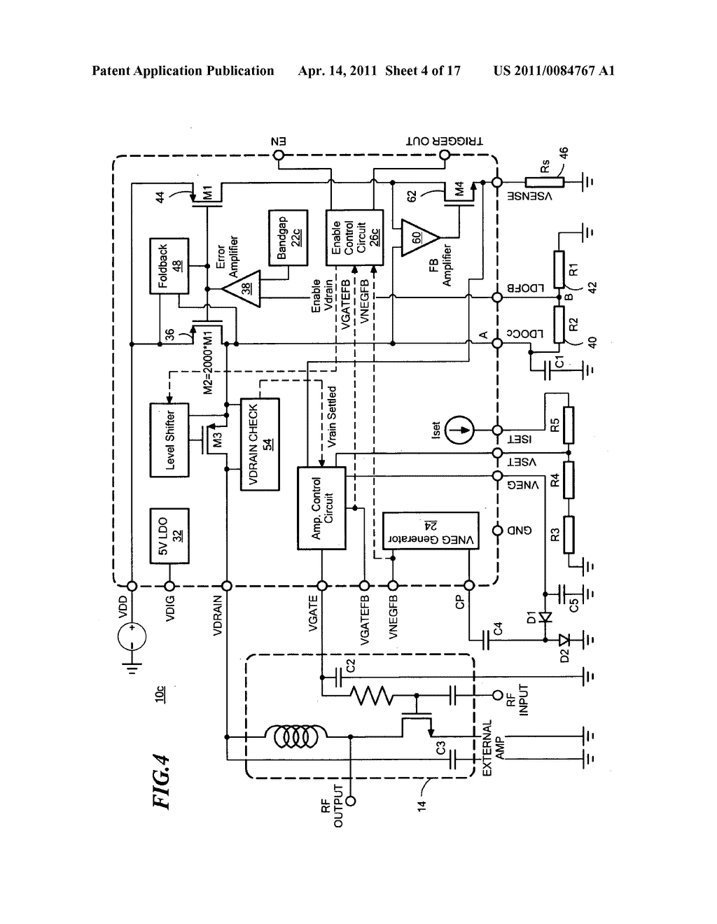 Active bias control circuit for an amplifier and method of power up sequencing the same - diagram, schematic, and image 05