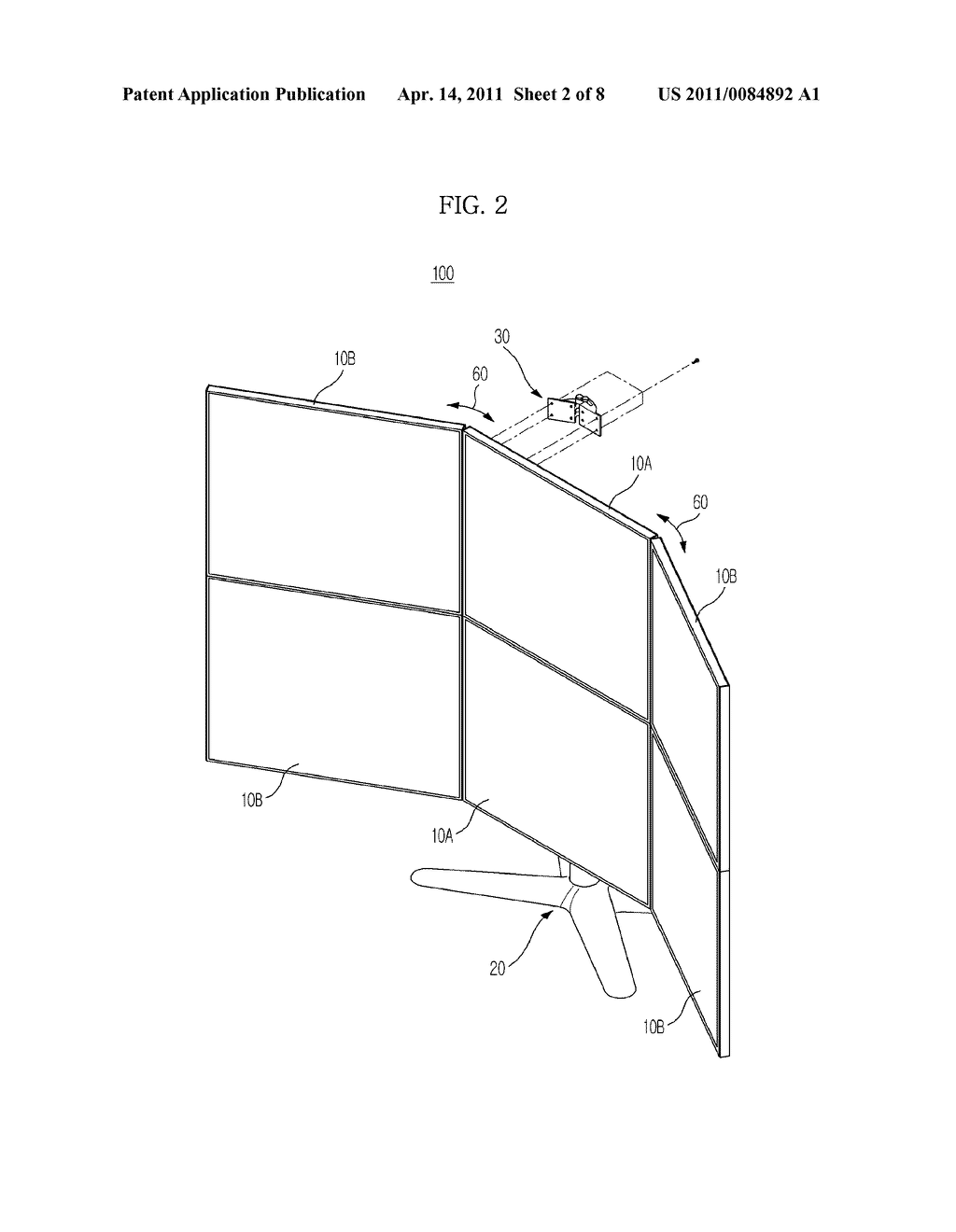 MULTI DISPLAY APPARATUS AND HINGE DEVICE THEREFOR - diagram, schematic, and image 03