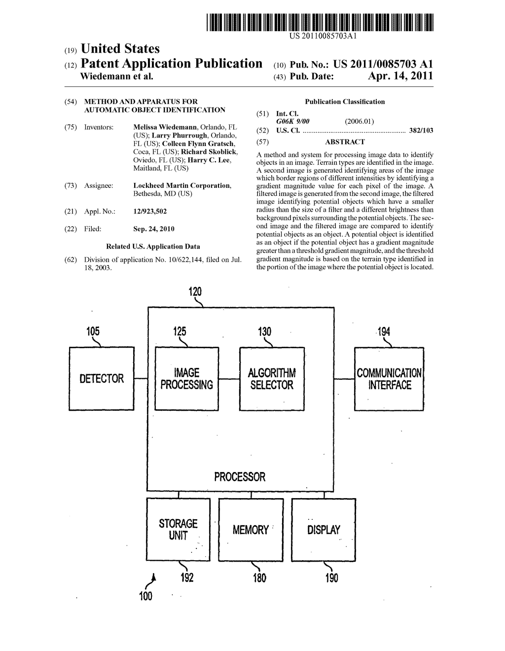 Method and apparatus for automatic object identification - diagram, schematic, and image 01