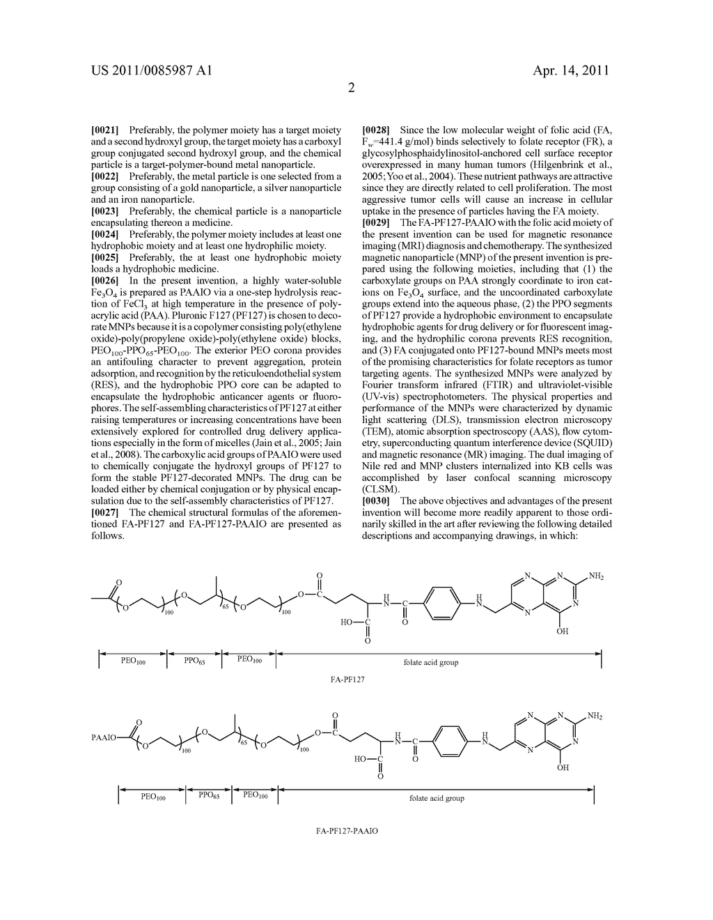 FOLIC ACID-MEDIATED MAGNETIC NANOPARTICLE CLUSTERS FOR COMBINED TARGETING, DIAGNOSIS, AND THERAPY APPLICATIONS - diagram, schematic, and image 12