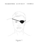 Novelty eye patch with artificial eye or eyelid diagram and image