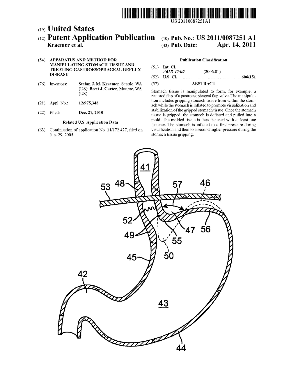 APPARATUS AND METHOD FOR MANIPULATING STOMACH TISSUE AND TREATING GASTROESOPHAGEAL REFLUX DISEASE - diagram, schematic, and image 01