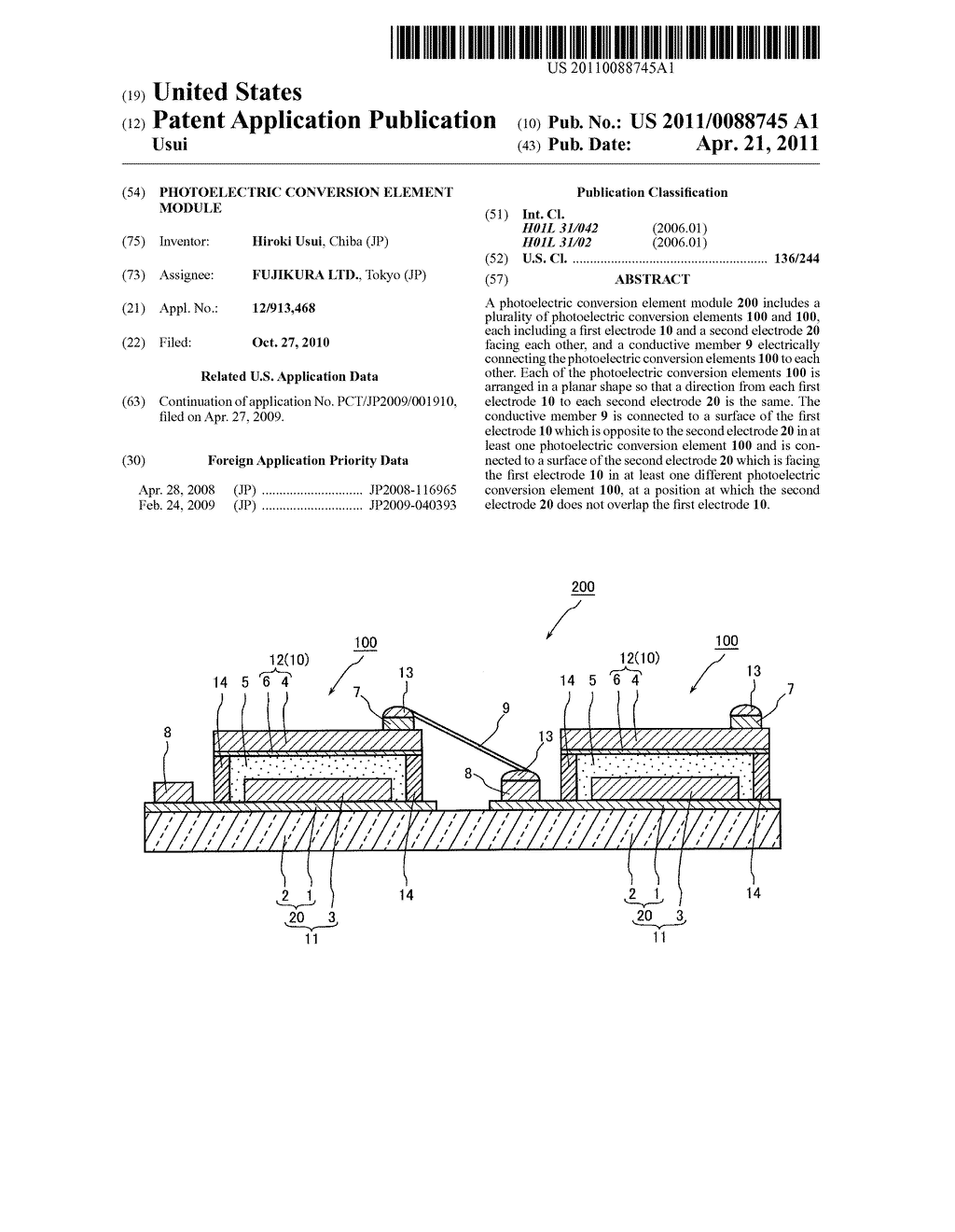 PHOTOELECTRIC CONVERSION ELEMENT MODULE - diagram, schematic, and image 01