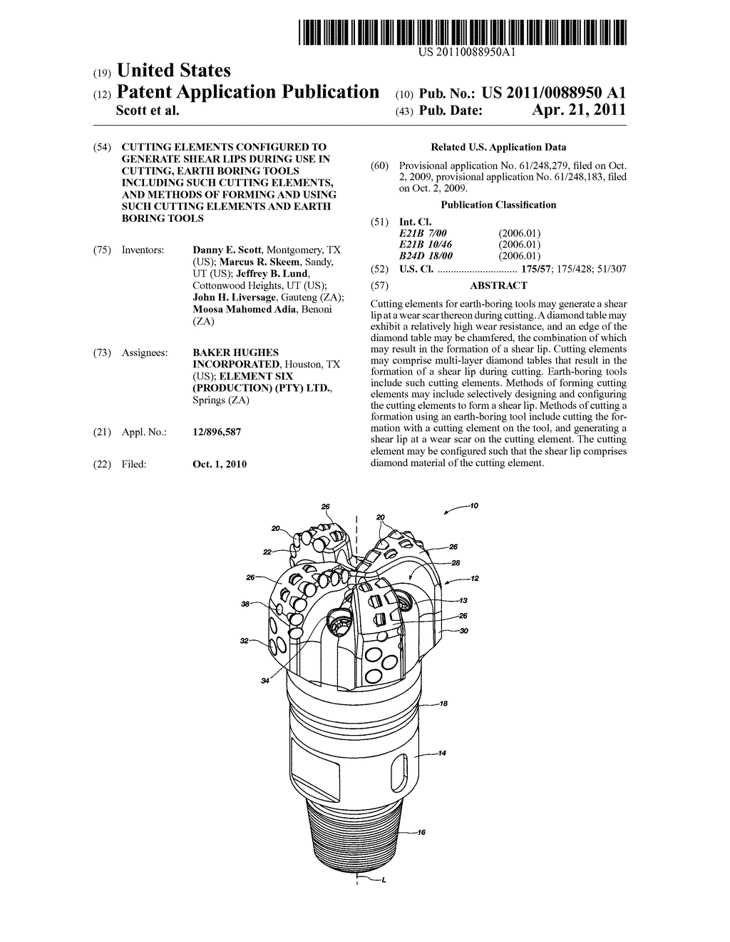 CUTTING ELEMENTS CONFIGURED TO GENERATE SHEAR LIPS DURING USE IN CUTTING, EARTH BORING TOOLS INCLUDING SUCH CUTTING ELEMENTS, AND METHODS OF FORMING AND USING SUCH CUTTING ELEMENTS AND EARTH BORING TOOLS - diagram, schematic, and image 01