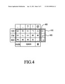 APPARATUS AND METHOD FOR INPUTTING CHARACTERS IN A TERMINAL diagram and image