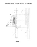 Implement for Processing, Particularly Sealing, Ground Surfaces Under Water, Particularly Bottoms and Embankments of Waterways, Particularly Canals, a Method for Setting Up the Same, a Method for Moving the Same, a Method for Sealing Ground Surfaces Using the Same, and the Like diagram and image