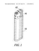 Child resistant gas lighter diagram and image