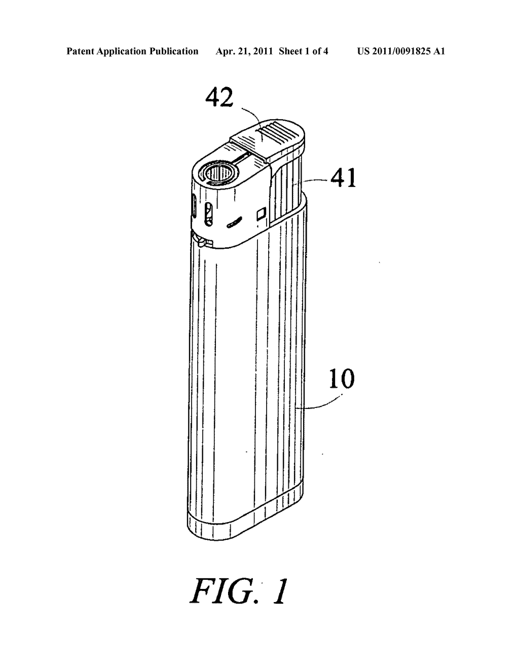 Child resistant gas lighter - diagram, schematic, and image 02