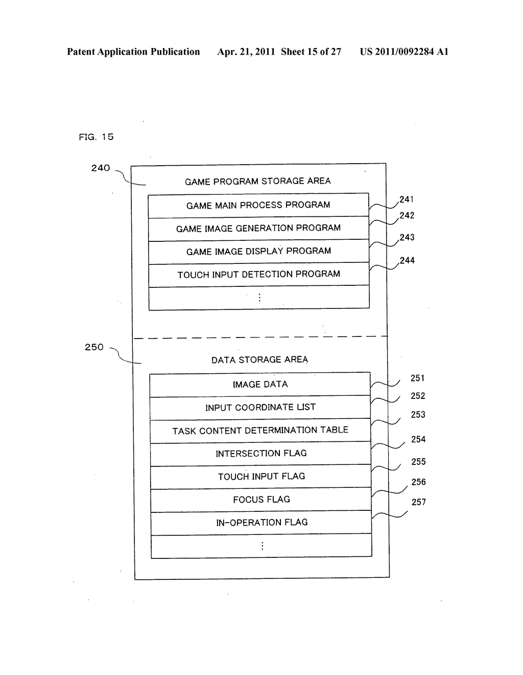 STORAGE MEDIUM HAVING GAME PROGRAM STORED THEREON AND GAME APPARATUS - diagram, schematic, and image 16