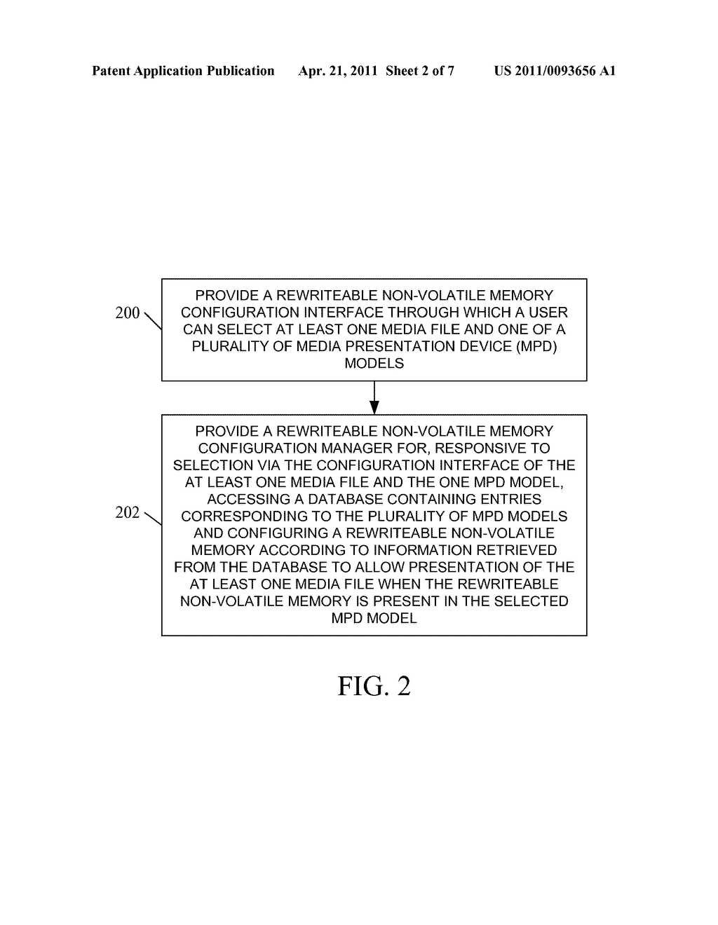 SYSTEMS, METHODS, AND COMPUTER READABLE MEDIA FOR CONFIGURING A REWRITEABLE NON-VOLATILE MEMORY FOR PRESENTATION OF MEDIA BY A SELECTED MEDIA PRESENTATION DEVICE MODEL - diagram, schematic, and image 03