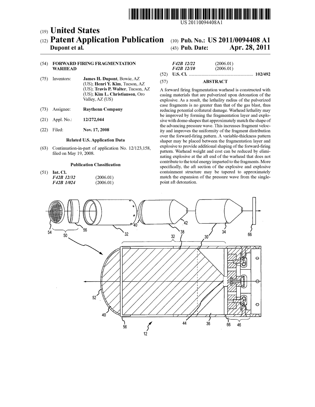 FORWARD FIRING FRAGMENTATION WARHEAD - diagram, schematic, and image 01