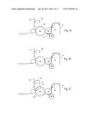 Method and apparatus for stretching segmented stretchable film and application of the segmented film to a moving web diagram and image