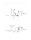 Method and apparatus for stretching segmented stretchable film and application of the segmented film to a moving web diagram and image