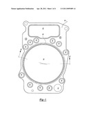 Gasket with engine liner accomodation diagram and image