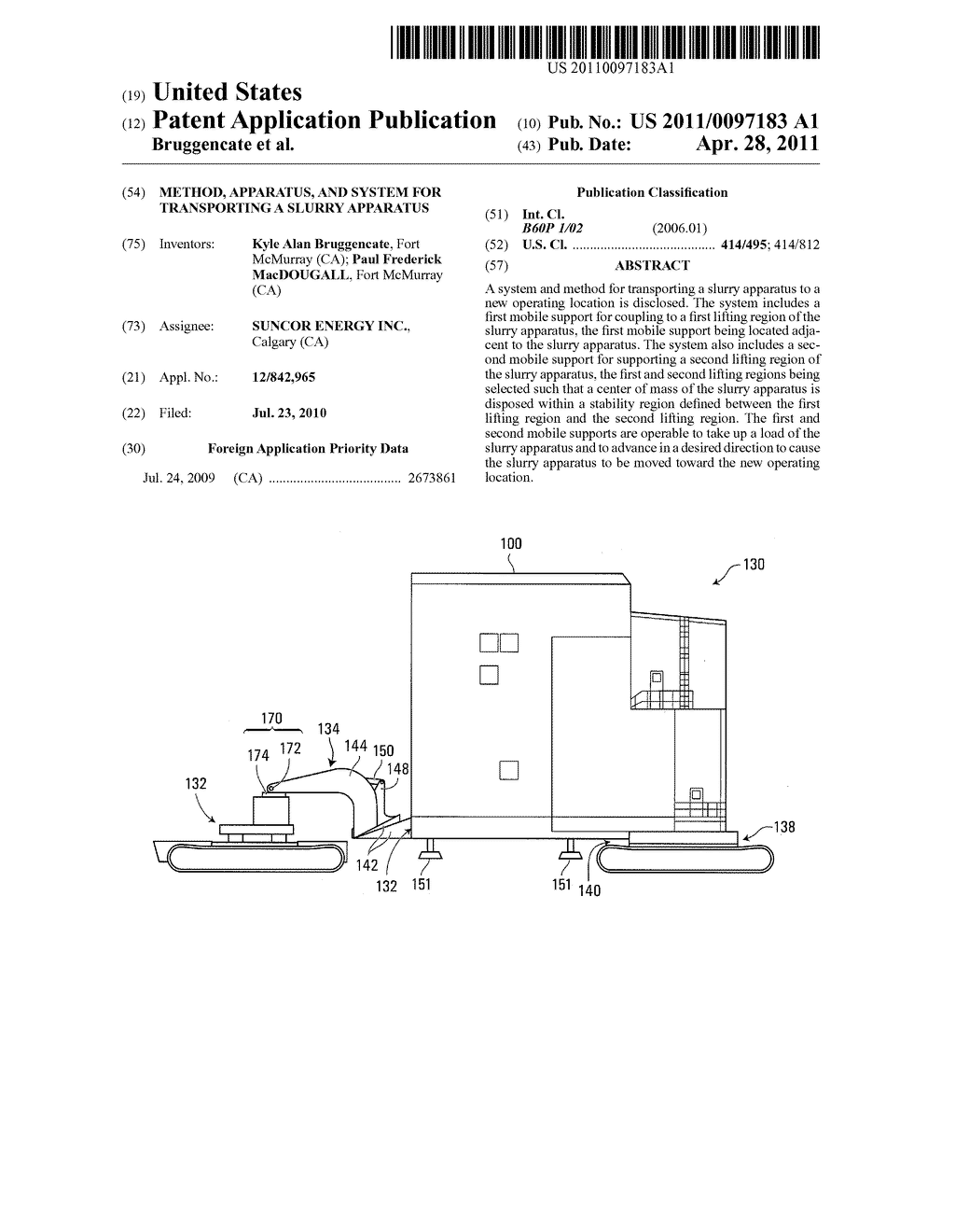 METHOD, APPARATUS, AND SYSTEM FOR TRANSPORTING A SLURRY APPARATUS - diagram, schematic, and image 01