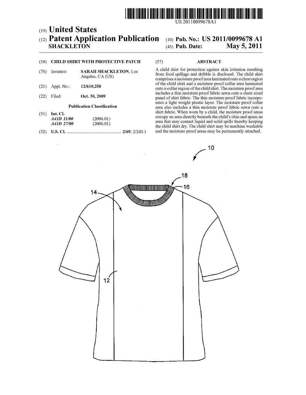 CHILD SHIRT WITH PROTECTIVE PATCH - diagram, schematic, and image 01