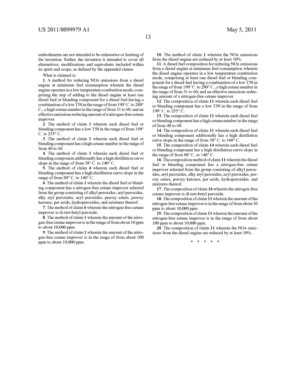 Composition and Method for Reducing NOx Emissions From Diesel Engines at Minimum Fuel Consumption - diagram, schematic, and image 33