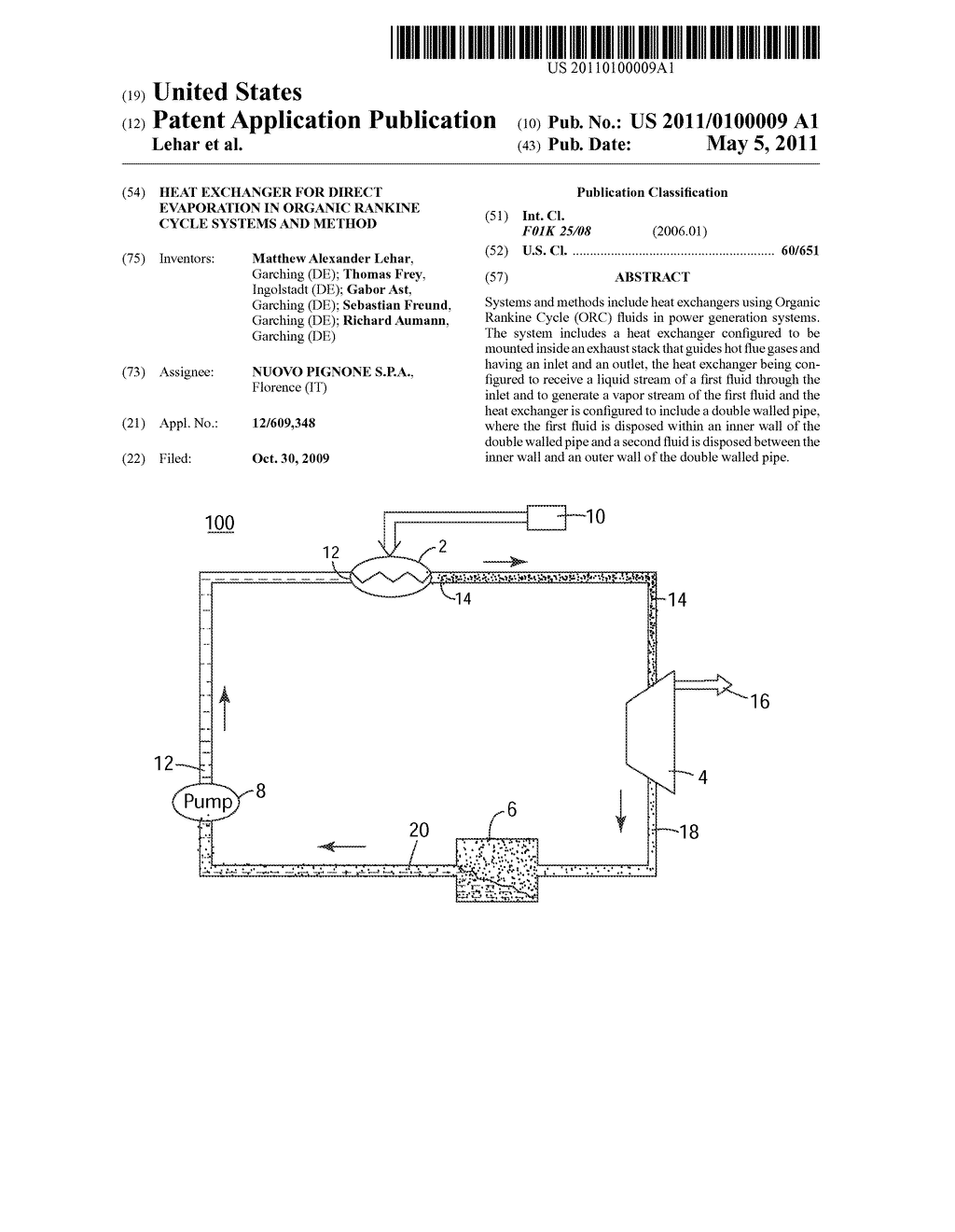 Heat Exchanger for Direct Evaporation in Organic Rankine Cycle Systems and Method - diagram, schematic, and image 01