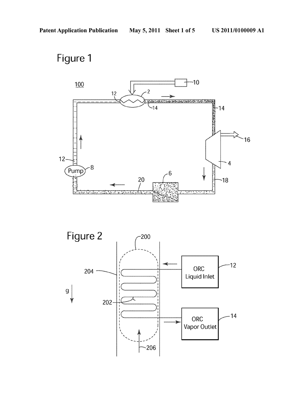 Heat Exchanger for Direct Evaporation in Organic Rankine Cycle Systems and Method - diagram, schematic, and image 02