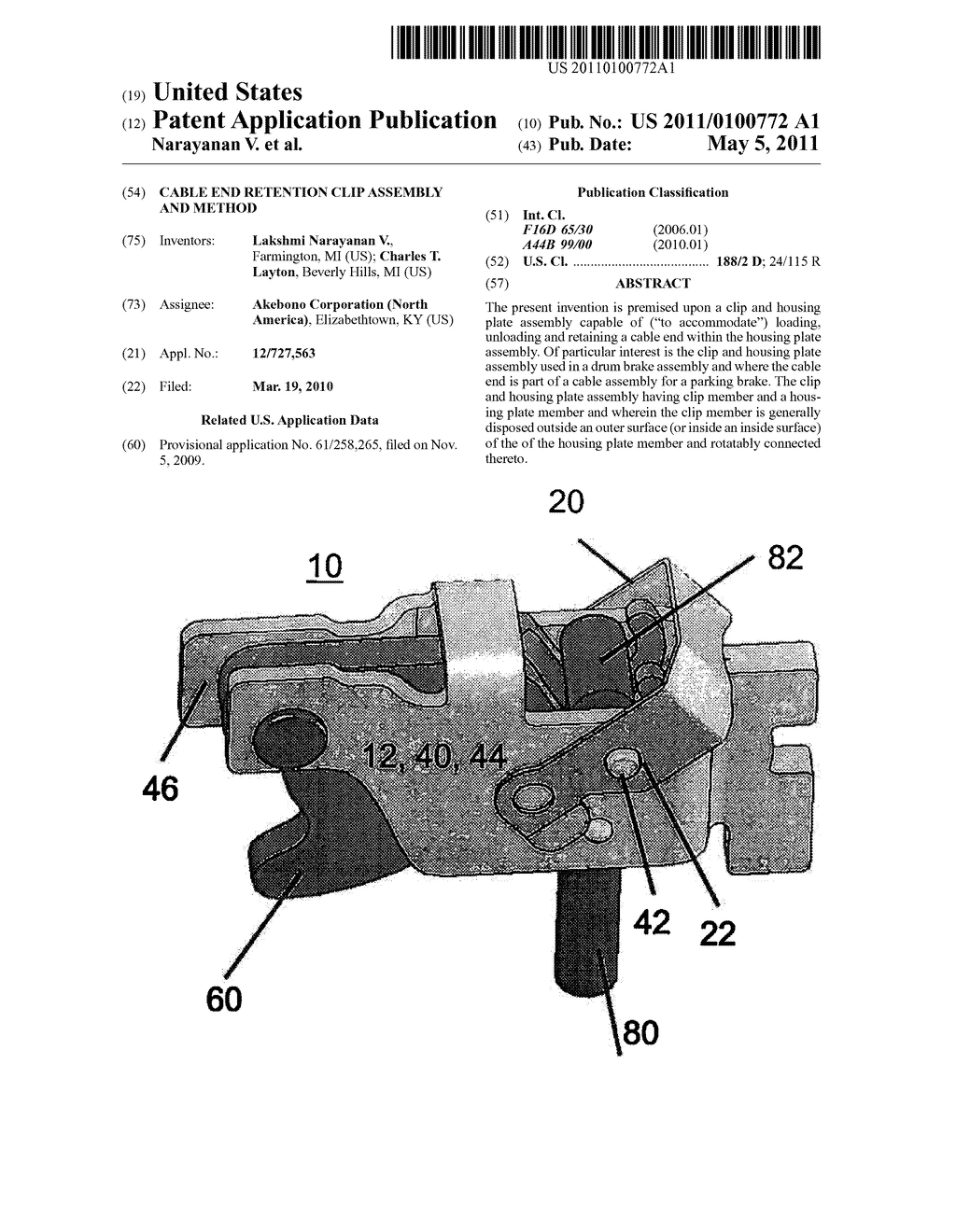 CABLE END RETENTION CLIP ASSEMBLY AND METHOD - diagram, schematic, and image 01