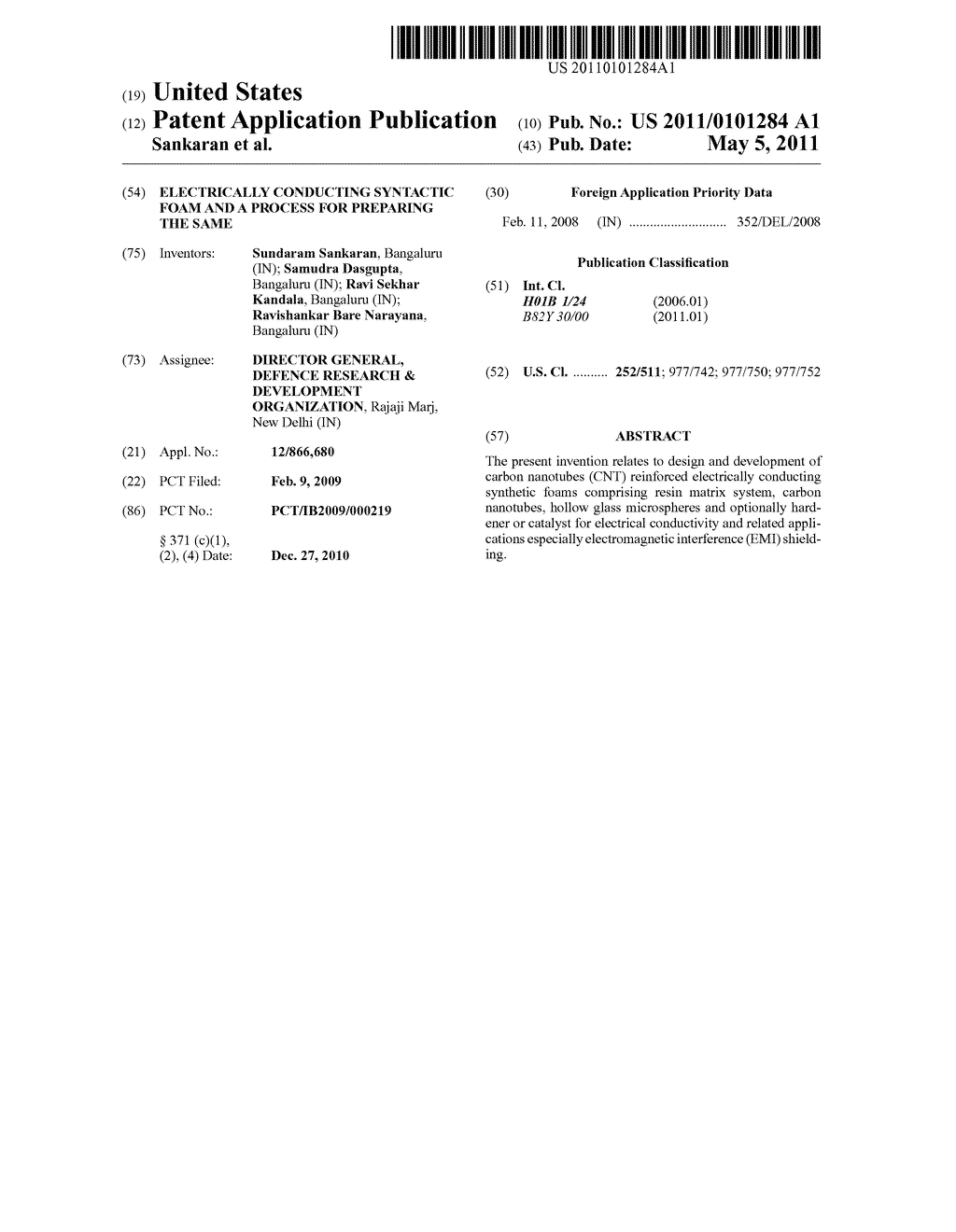 ELECTRICALLY CONDUCTING SYNTACTIC FOAM AND A PROCESS FOR PREPARING THE SAME - diagram, schematic, and image 01