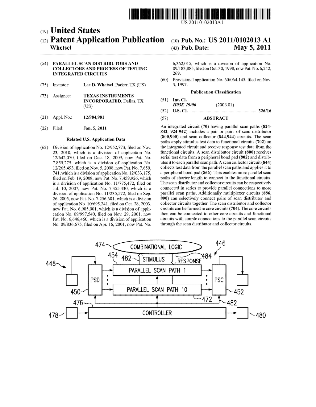 PARALLEL SCAN DISTRIBUTORS AND COLLECTORS AND PROCESS OF TESTING INTEGRATED CIRCUITS - diagram, schematic, and image 01