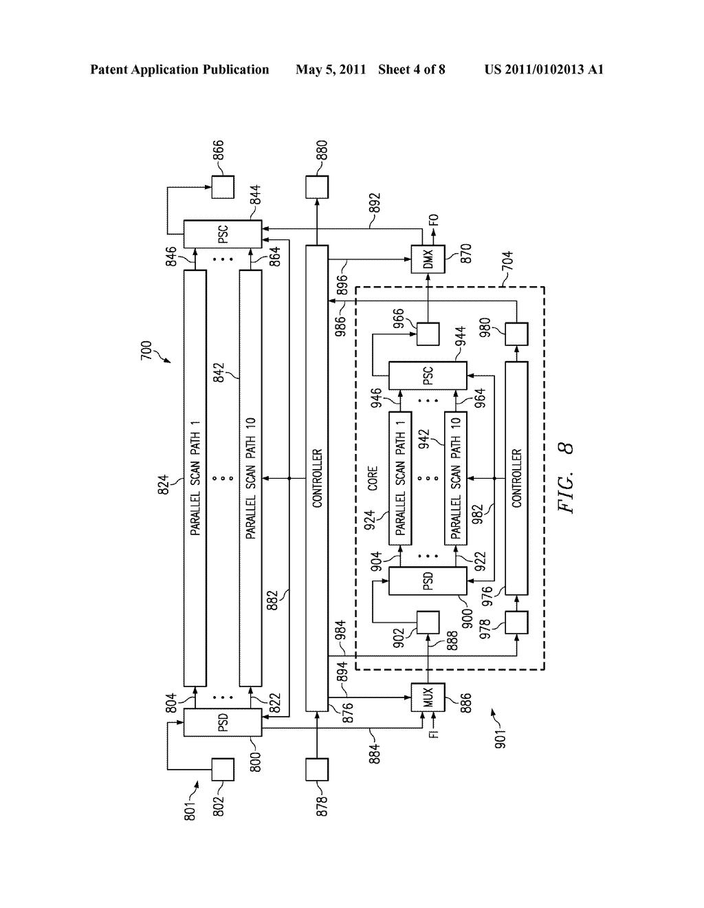 PARALLEL SCAN DISTRIBUTORS AND COLLECTORS AND PROCESS OF TESTING INTEGRATED CIRCUITS - diagram, schematic, and image 05