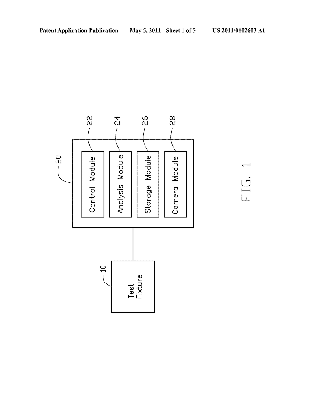 SYSTEM AND METHOD FOR TESTING A CAMERA MODULE OF AN ELECTRONIC DEVICE - diagram, schematic, and image 02