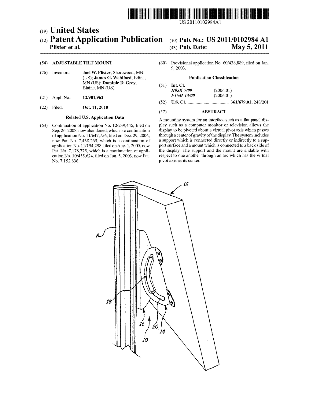 ADJUSTABLE TILT MOUNT - diagram, schematic, and image 01