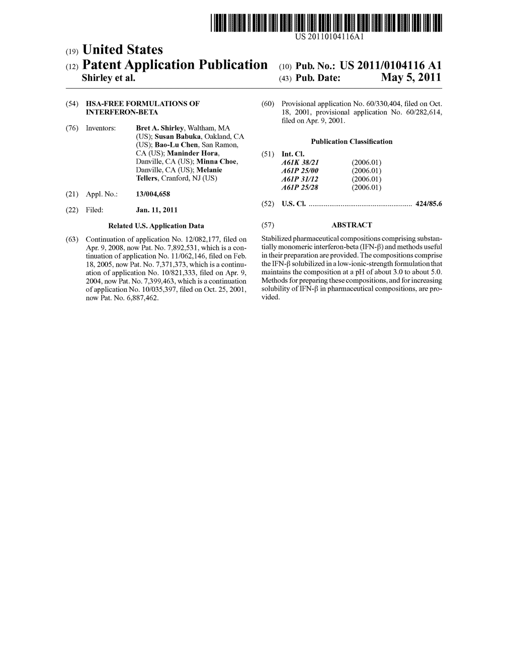 HSA-FREE FORMULATIONS OF INTERFERON-BETA - diagram, schematic, and image 01