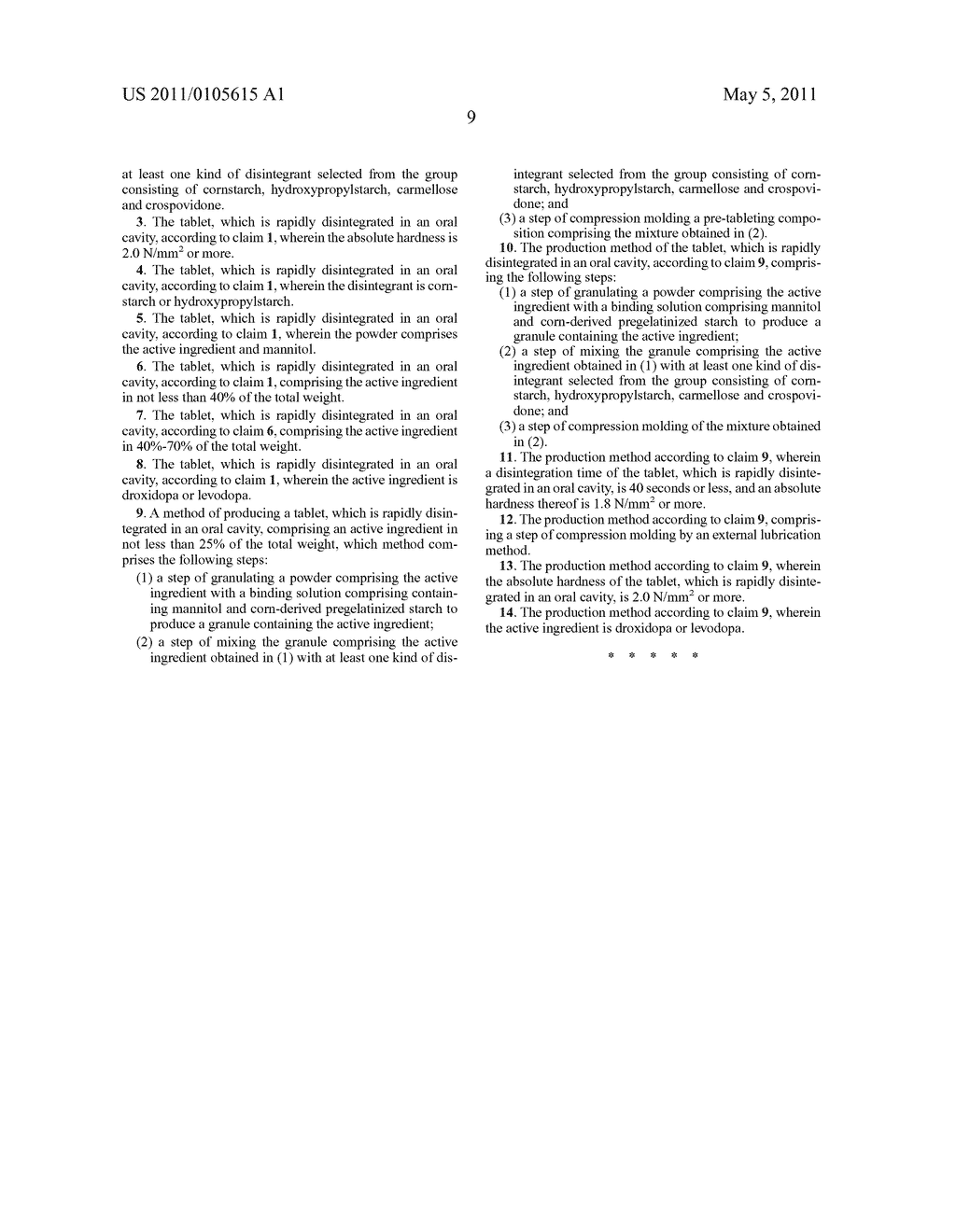 TABLET QUICKLY DISINTEGRATING IN THE ORAL CAVITY AND METHOD FOR PRODUCING THE SAME - diagram, schematic, and image 10